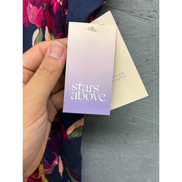 Stars Above Pajama Top Women’s XS Navy Blue Floral Modal Button Up Sleepwear NWT - Picture 7 of 13